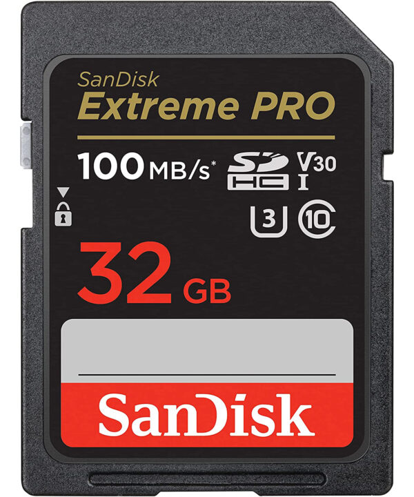 کارت حافظه SDHC سن دیسک مدل Extreme Pro V30 کلاس 10 استاندارد UHS-I U3 سرعت 100mbps ظرفیت 32 گیگابایت