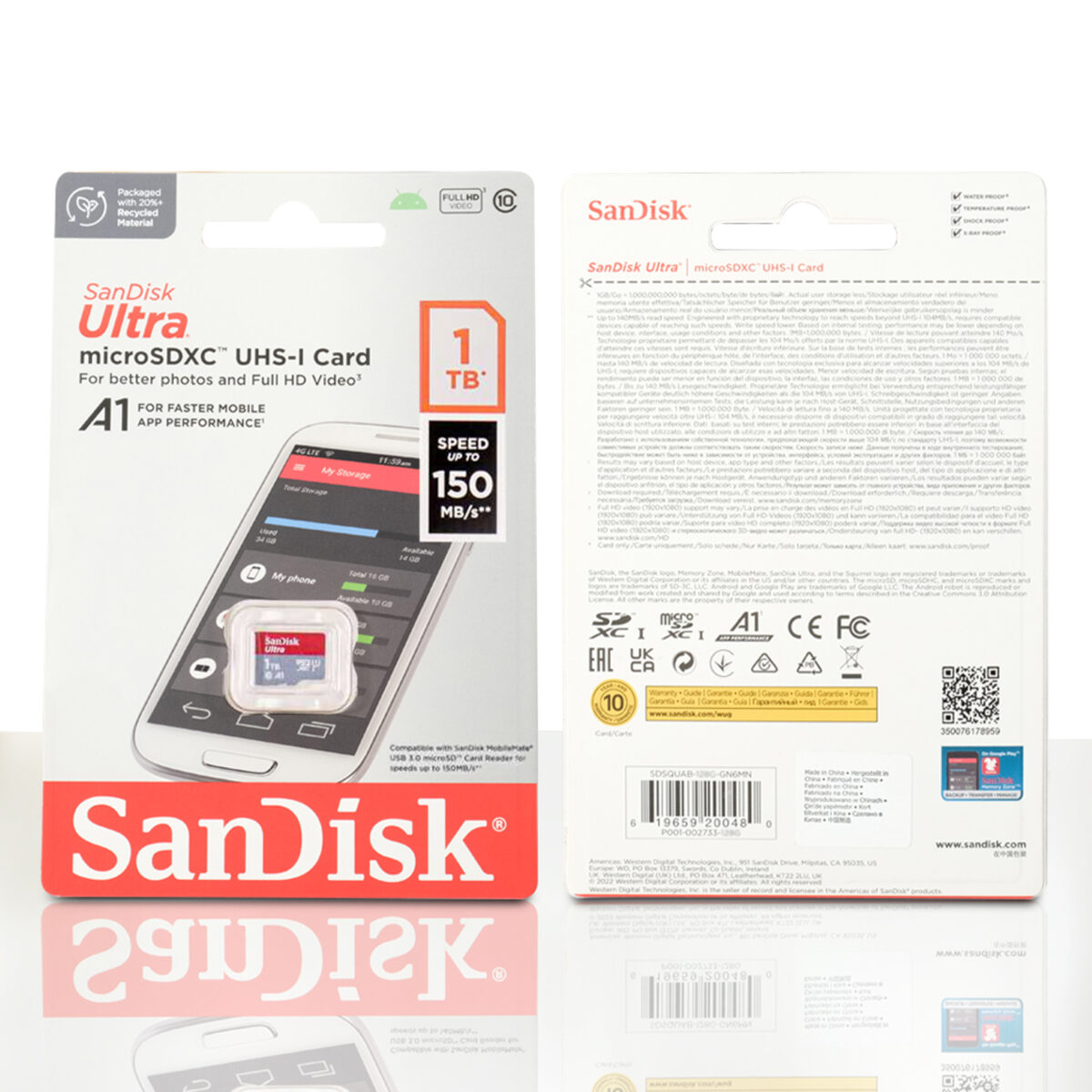 کارت حافظه microSDXC مدل Ultra کلاس 10 استاندارد UHS-I A1 سرعت 150MBps ظرفیت یک ترابایت