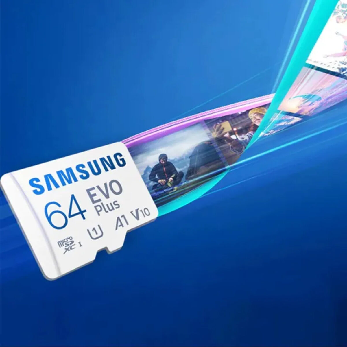 کارت حافظه microSDXC سامسونگ مدل  Evo Plus A1 V10 کلاس 10 استاندارد UHS-I U1 سرعت 130MBps به همراه آداپتور SD ظرفیت 64 گیگابایت
