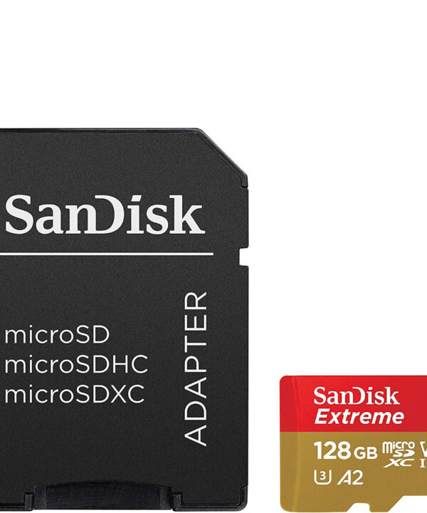 کارت حافظه microSDXC سن دیسک مدل Extreme PRO کلاس A2 استاندارد UHS-I U3 سرعت 170MBs ظرفیت 128 گیگابایت به همراه آداپتور SD