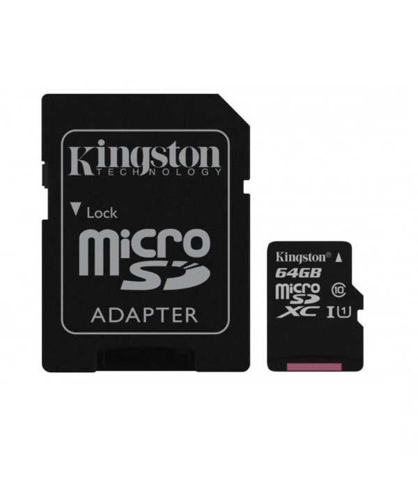 کارت حافظه microSDHC کینگستون مدل Canvas Select کلاس 10 استاندارد UHS-I U1 سرعت 80MBps ظرفیت 64 گیگابایت به همراه آداپتور SD