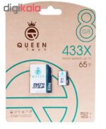 کارت حافظه microSDHC کوئین تک مدل Elite 433X کلاس 10 استاندارد UHS-I U1 سرعت 65MBps ظرفیت 8 گیگابایت به همراه آداپتور SD