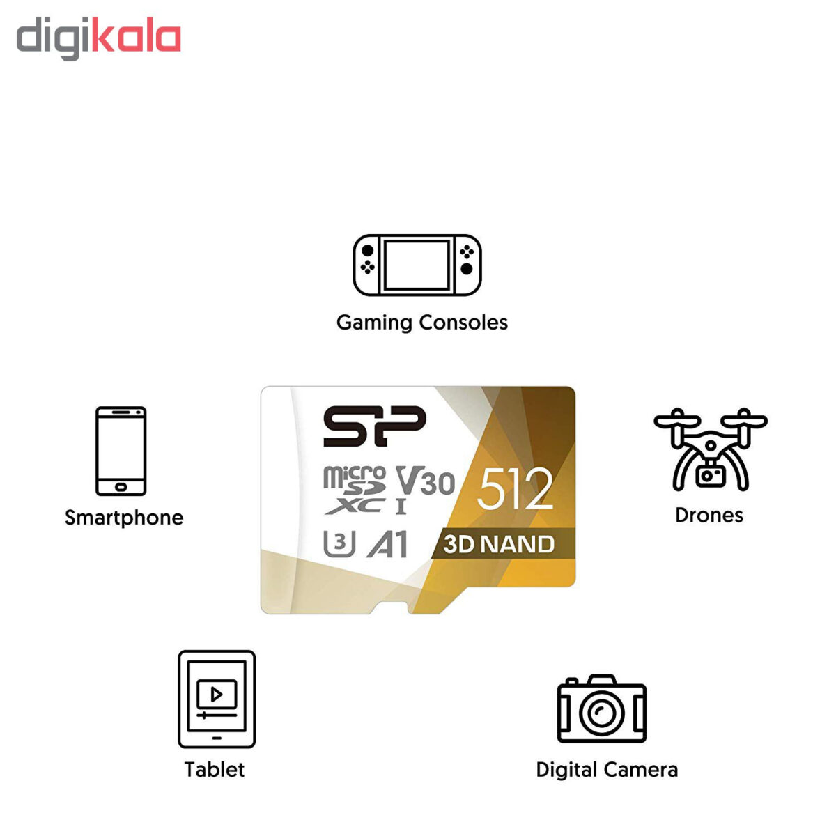 کارت حافظه microSDXC سیلیکون پاور مدل Superior pro کلاس 10 استاندارد UHS-I U3 سرعت 100MBps ظرفیت 512 گیگابایت به همراه آداپتور SD
