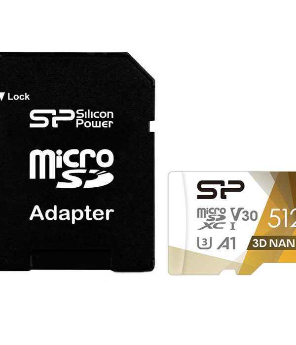 کارت حافظه microSDXC سیلیکون پاور مدل Superior pro کلاس 10 استاندارد UHS-I U3 سرعت 100MBps ظرفیت 512 گیگابایت به همراه آداپتور SD