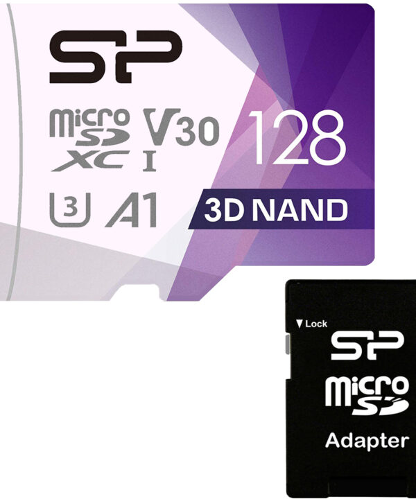 کارت حافظه microSDXC سیلیکون پاور مدل Superior Pro کلاس 10 استاندارد UHS-I U3 سرعت 100MBps ظرفیت 128 گیگابایت به همراه آداپتور SD