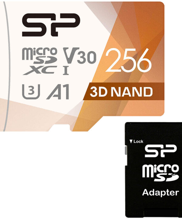 کارت حافظه microSDXC سیلیکون پاور مدل Superior Pro کلاس 10 استاندارد UHS-I U3 سرعت 100MBps ظرفیت 256 گیگابایت به همراه آداپتور SD