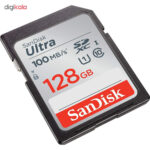کارت حافظه SDXC سن دیسک مدل Ultra کلاس 10 استاندارد UHS-I U1 سرعت 100MBps ظرفیت 128 گیگابایت