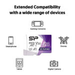کارت حافظه‌ microSDXC سیلیکون پاور مدل Superior Pro کلاس 10 استاندارد UHS-I U3 سرعت 100MBps ظرفیت 128گیگابایت همراه با آداپتور SD