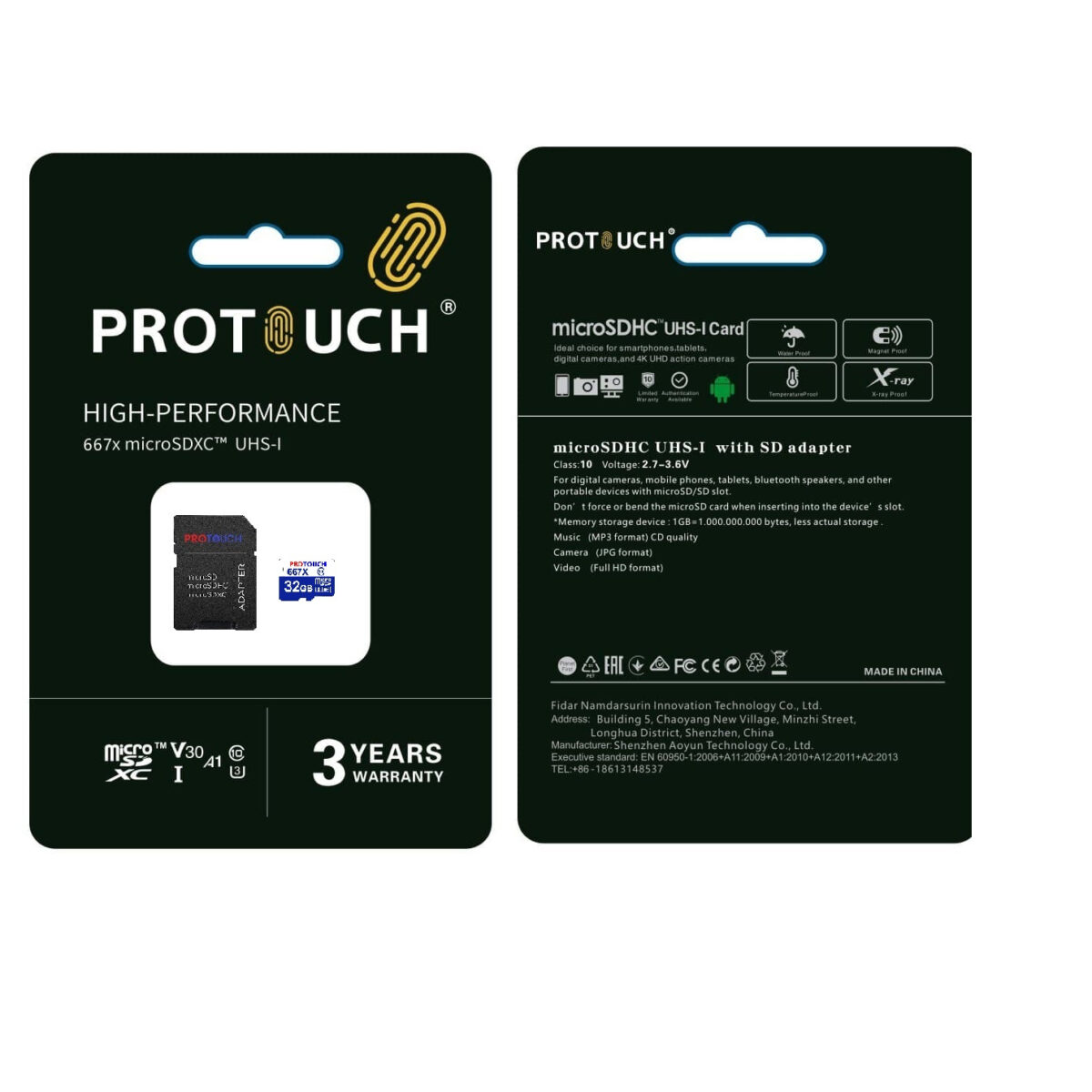 کارت حافظه‌ microSDXC پروتاچ مدل ULTRA کلاس 10 استاندارد UHS-1 U3 سرعت 120MBps ظرفیت 32 گیگابایت به همراه آداپتور SD