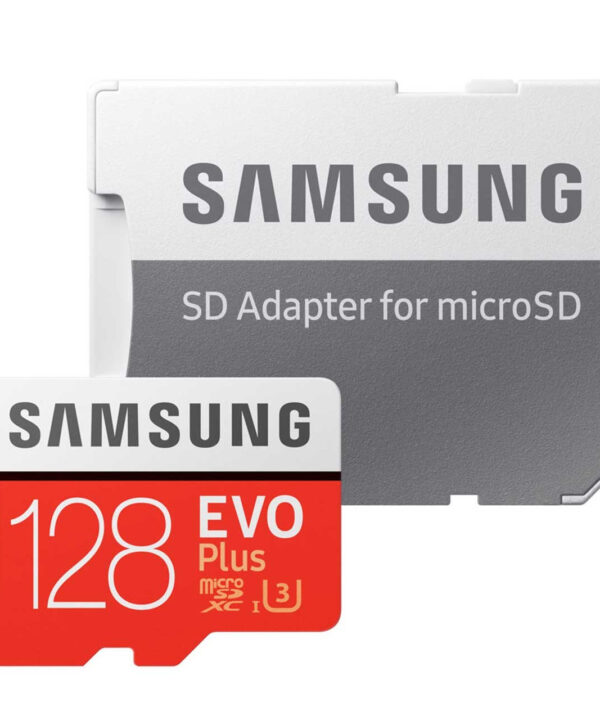 کارت حافظه microSDXC سامسونگ مدل Evo Plus کلاس 10 استاندارد UHS-I U3 سرعت 100MBps همراه با آداپتور SD ظرفیت 128 گیگابایت