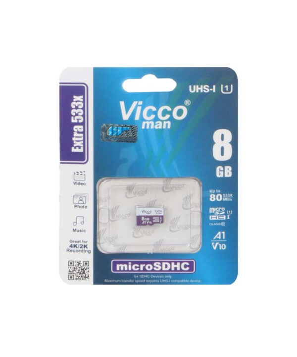 کارت حافظه microSDHC ویکو من مدل Extre 533X کلاس 10 استاندارد UHS-I U1 سرعت80MBpsظرفیت 8 گیگابایت