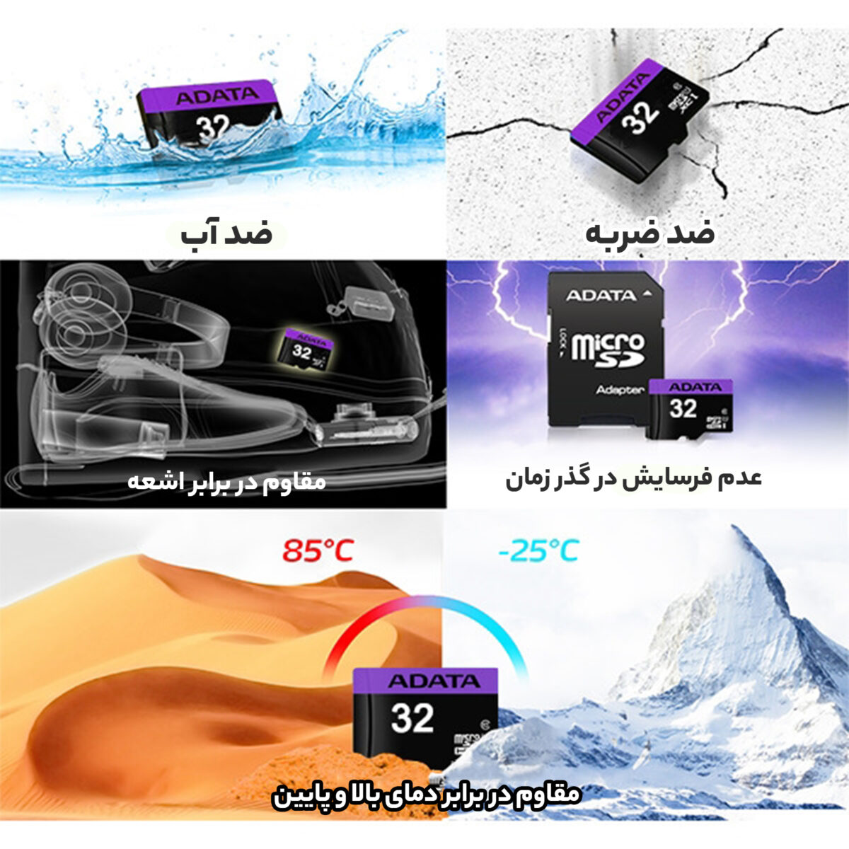 کارت حافظه‌ microSDHC ای دیتا مدل Premier کلاس 10 استاندارد UHS-I U1 سرعت 80MBps ظرفیت 32 گیگابایت به همراه با آداپتور SD
