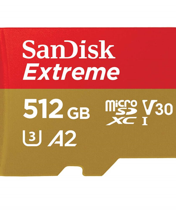کارت حافظه microSDXC سن دیسک مدل Extreme کلاس A2 استاندارد UHS-I U3 سرعت 190MBps ظرفیت 512 گیگابایت