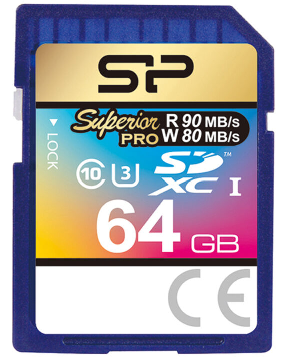 کارت حافظه SDXC سیلیکون پاور مدل Superior Pro کلاس 10 استاندارد UHS-I U3 سرعت 90MBps ظرفیت 64 گیگابایت