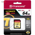 کارت حافظه SDXC ترنسند مدل Ultimate کلاس 10 استاندارد UHS-I U3 سرعت 95MBps 633X ظرفیت 64 گیگابایت