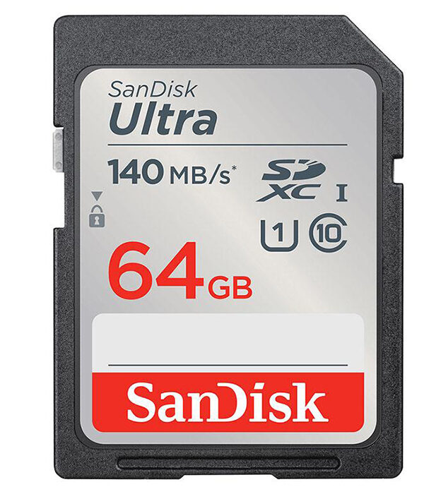 کارت حافظه SDXC سن دیسک مدل Ultra کلاس 10 استاندارد UHS-I U1 سرعت 140MB/s ظرفیت 64 گیگابایت