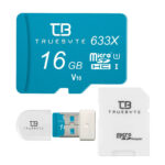 کارت حافظه MicroSDHC تروبایت مدل V10 کلاس 10 استاندارد UHS-I U1 سرعت 95MBPS ظرفیت 16 گیگابایت به همراه آداپتور SD و کارت‌خوان