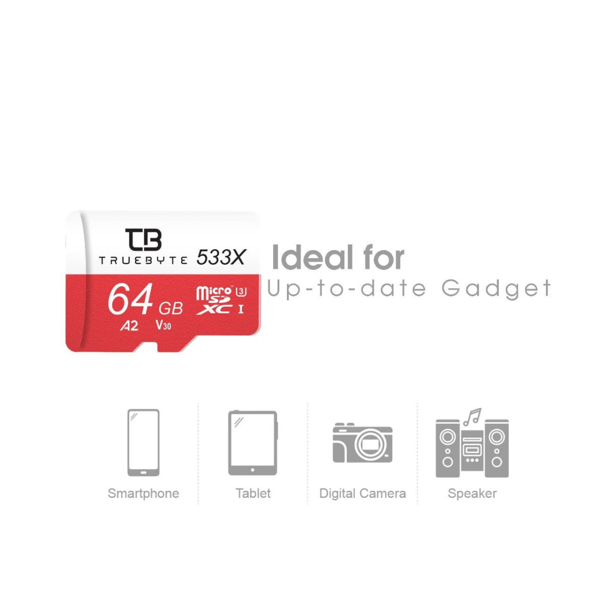 کارت حافظه microSD XC تروبایت مدل 533X-A2- V30 کلاس 10 استاندارد UHS-I U3 ظرفیت 64 گیگابایت