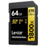 کارت حافظه SDXC لکسار مدل Professional کلاس 10 استاندارد UHS-I U3 سرعت 270MBps ظرفیت 64 گیگابایت