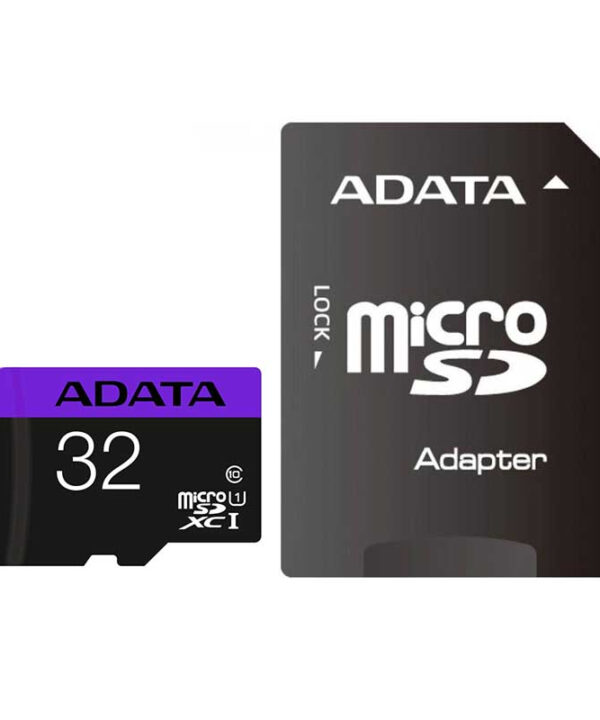 کارت حافظه‌ microSDHC ای دیتا مدل Premier کلاس 10 استاندارد UHS-I U1 سرعت 80MBps ظرفیت 32 گیگابایت به همراه با آداپتور SD