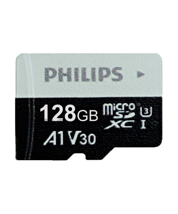کارت حافظه microSD HC فیلیپس مدل A1-V30 کلاس 10 استاندارد UHS-I U3 سرعت 80MBps ظرفیت 128 گیگابایت