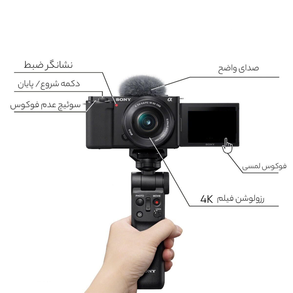 دوربین دیجیتال بدون آینه سونی مدل ZV-E10 به همراه لنز 16-50 میلی متر OSS