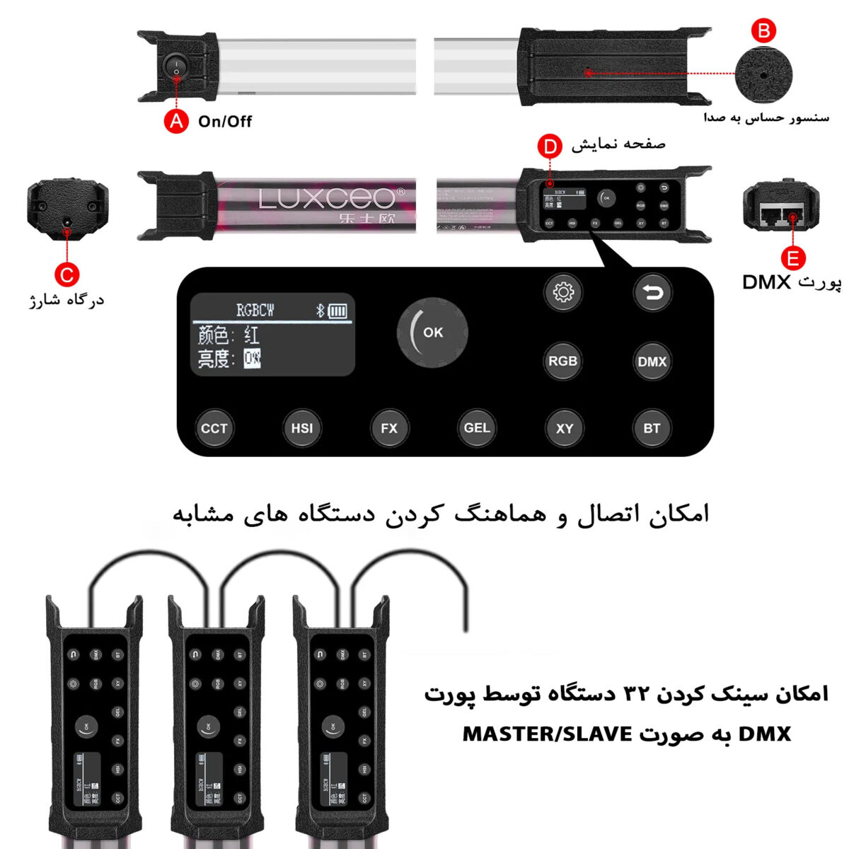 نور ثابت ال ای دی لاکسیو مدل P120S Light Stick