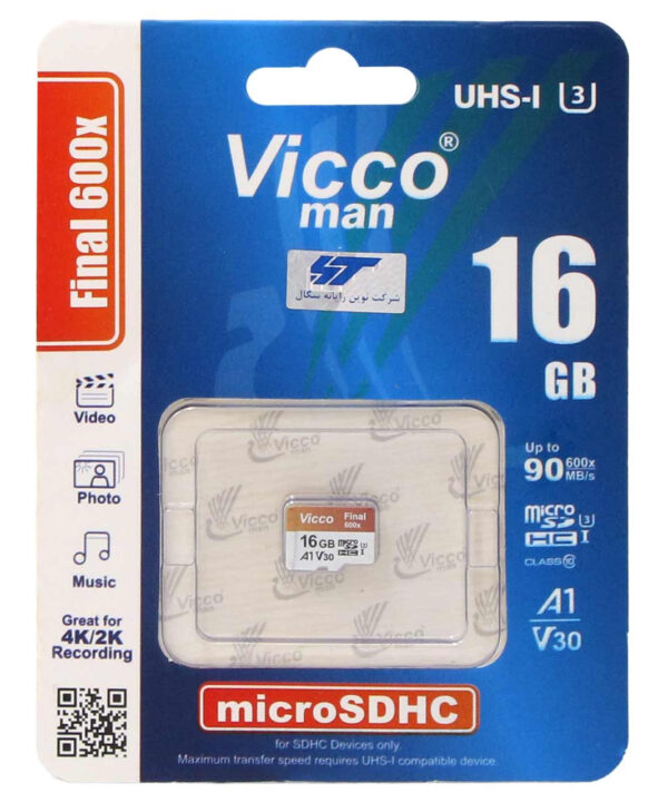 کارت حافظه microSDHC ویکو من مدل final 600x کلاس 10 استاندارد UHS-I U3 سرعت90MBpsظرفیت 16 گیگابایت