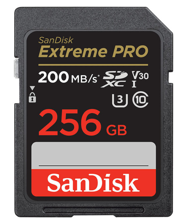 کارت حافظه SDXC سن دیسک مدل Extreme Pro V30 کلاس 10 استاندارد UHS-I U3 سرعت 200MB/s ظرفیت 256 گیگابایت