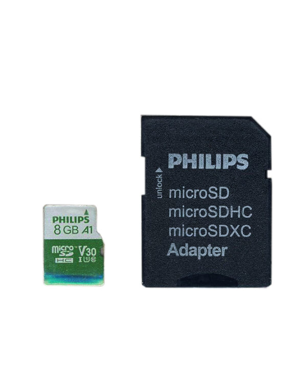 کارت حافظه MicroSDHC فیلیپس مدل Ultra Speed کلاس 10 استاندارد UHS-I U1 سرعت 80MBps ظرفیت 8 گیگابایت به همراه آداپتور