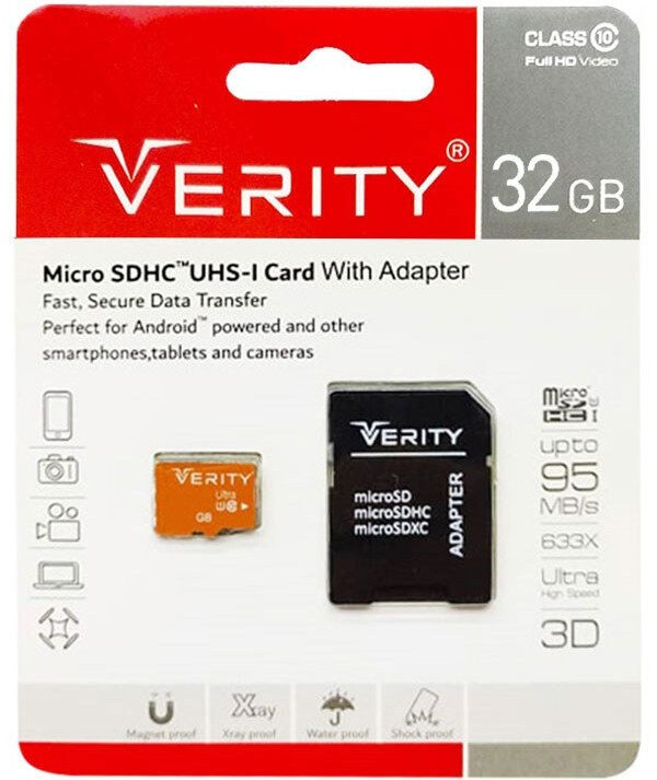 کارت حافظه وریتی ظرفیت 32 گیگ مدل 633X کلاس 10 استاندارد UHS-I U1