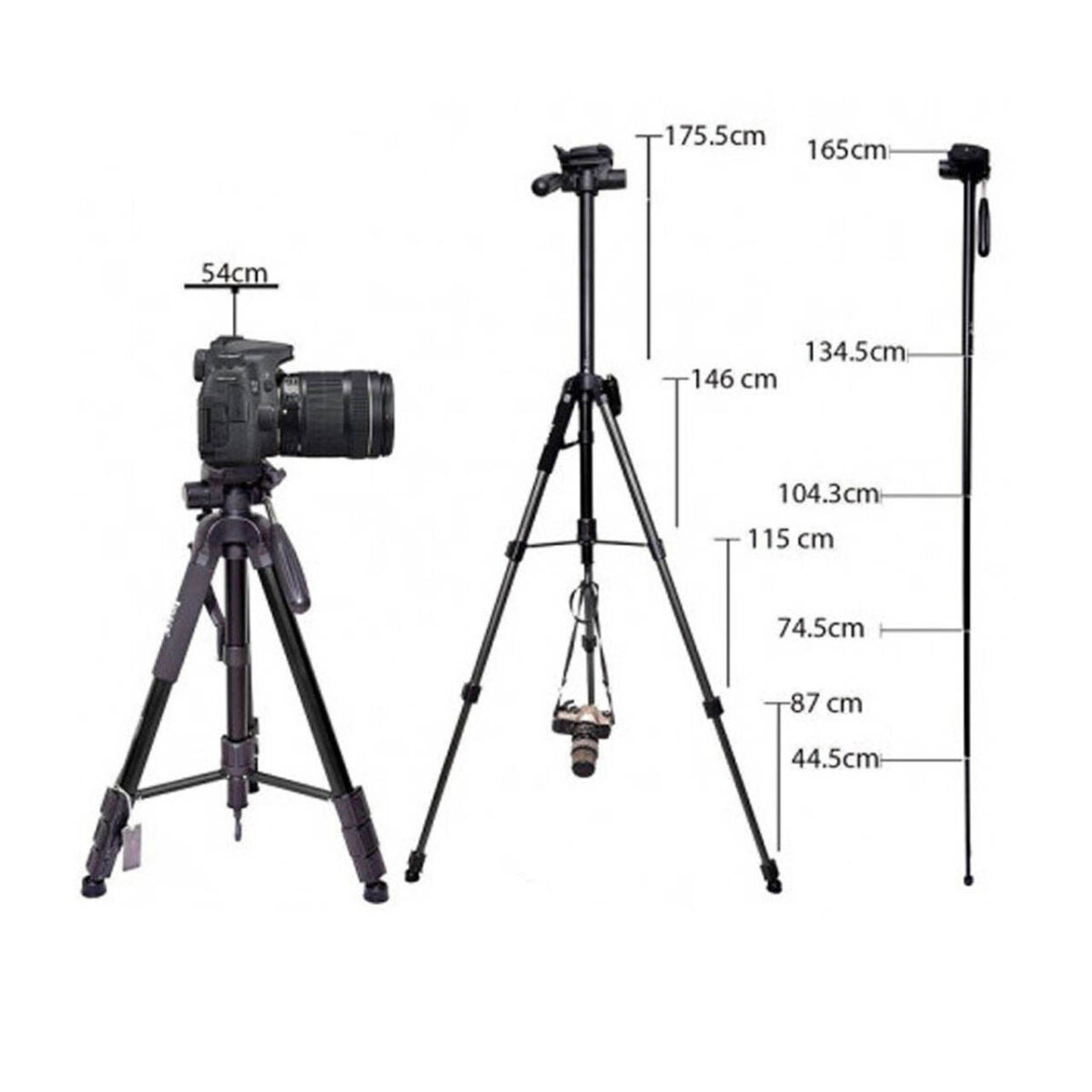 سه پایه دوربین مدل KP-2264 کد 196 مجموعه 2 عددی