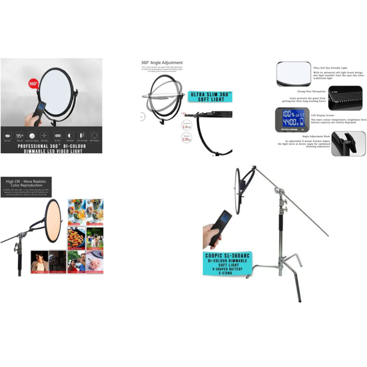 نور ثابت ال ای دی وسکات مدل SL-360ARC