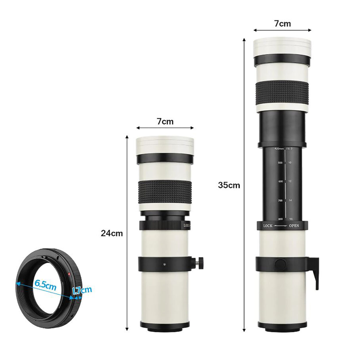 لنز دوربین آندوئر مدل EF 420-800MM mf f/8.3-16 Super Telephoto Zoom مناسب برای دوربین های کانن