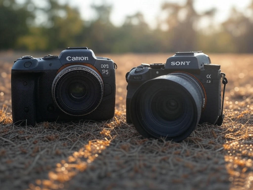 کانن EOS R5, سونی A7 IV, دوربین بدون آینه, عکاسی دیجیتال, سنسور فول‌فریم, فیلم‌برداری 8K, فوکوس خودکار, کیفیت تصویر, طراحی ارگونومی, صفحه‌نمایش لمسی, منظره‌یاب الکترونیکی, عملکرد نور کم, پردازشگر تصویر, سرعت عکاسی پیاپی, عمر باتری, ذخیره‌سازی, قیمت, ارزش خرید, عکاسی حرفه‌ای, ویدئوگرافی